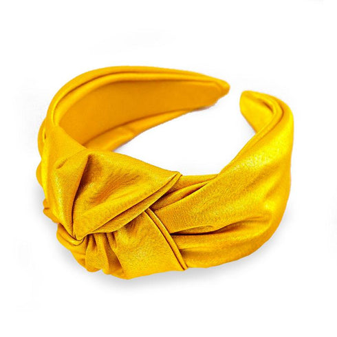 Serre-tête à noeud en tissu lamé Gabriella
